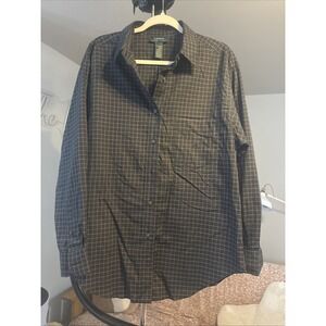 Lauren Ralph Lauren Old Money Classic Prep Preppy ladies shirt Black Checked 1XL